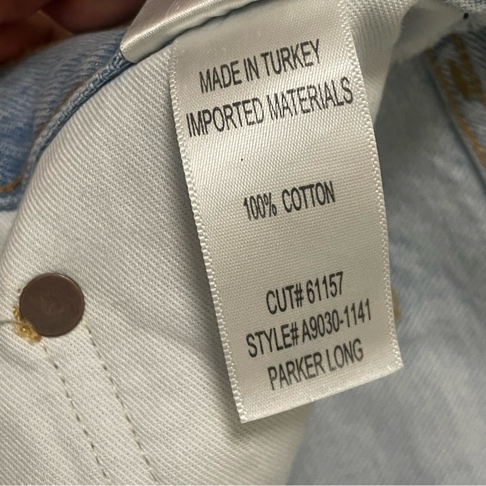 Agolde Parker Long Shorts Jinx Cut Off Hi Rise Denim Jean Light Wash Sz 32 NWT - Picture 10 of 13